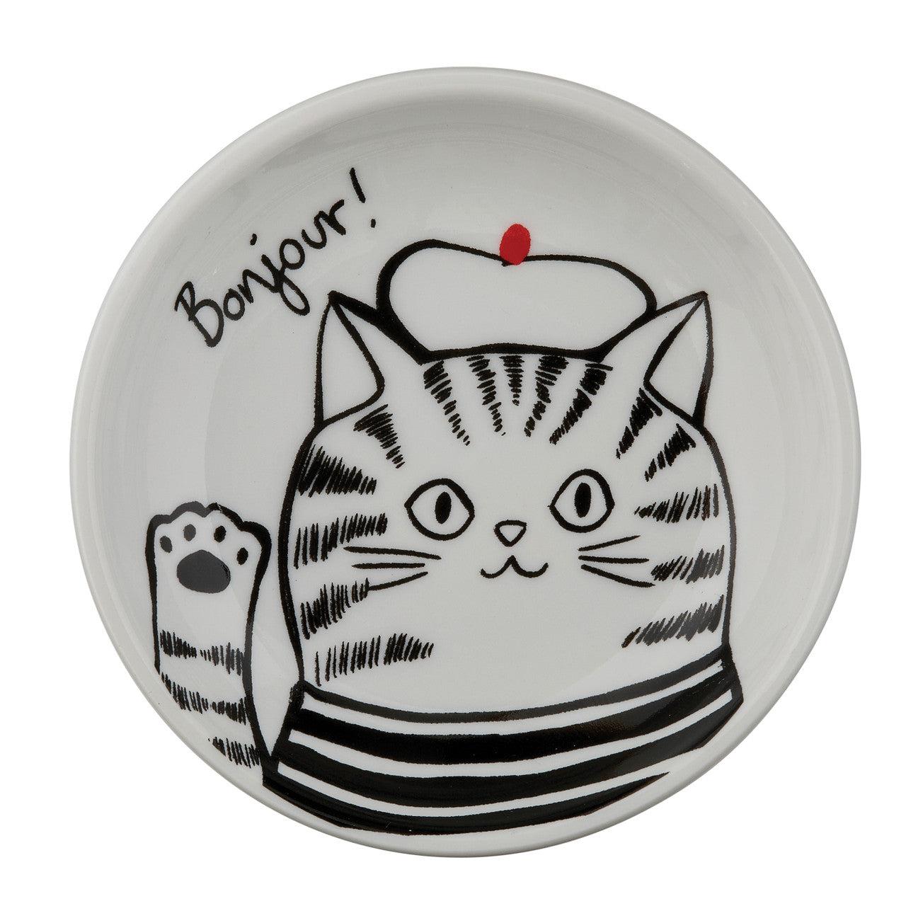 The Grand Tour Paris Bonjour Cat Dish - Just Fabulous Palm Springs