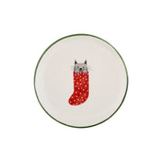 Stocking Cat A Very Merry Table 6" Appetizer Plate