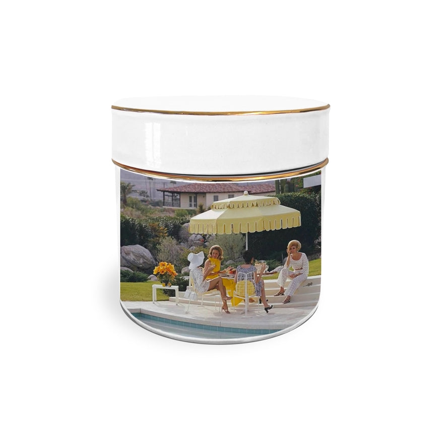 Yellow Umbrella Ceramic Jar