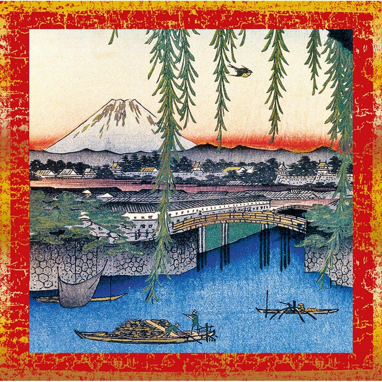 View From The Bridge Yatsumi By Hiroshige Greeting Card