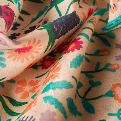 Wild Flowers Cotton Bandana - Coconut