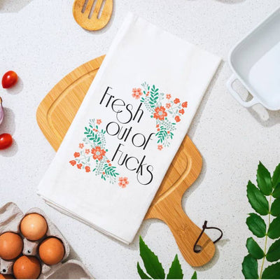 Fresh Out Of Fucks Premium Cotton Kitchen Towel