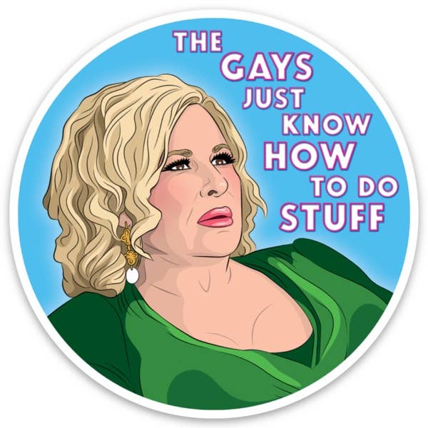 Die Cut Sticker: Jennifer Coolidge Gays Do Stuff - Just Fabulous Palm Springs