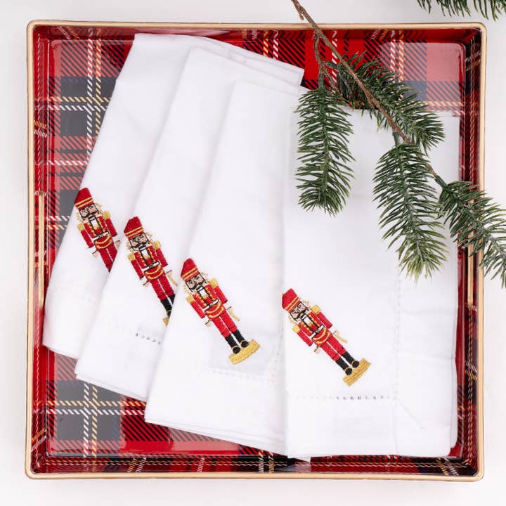 Nutcracker Embroidered Dinner Napkins