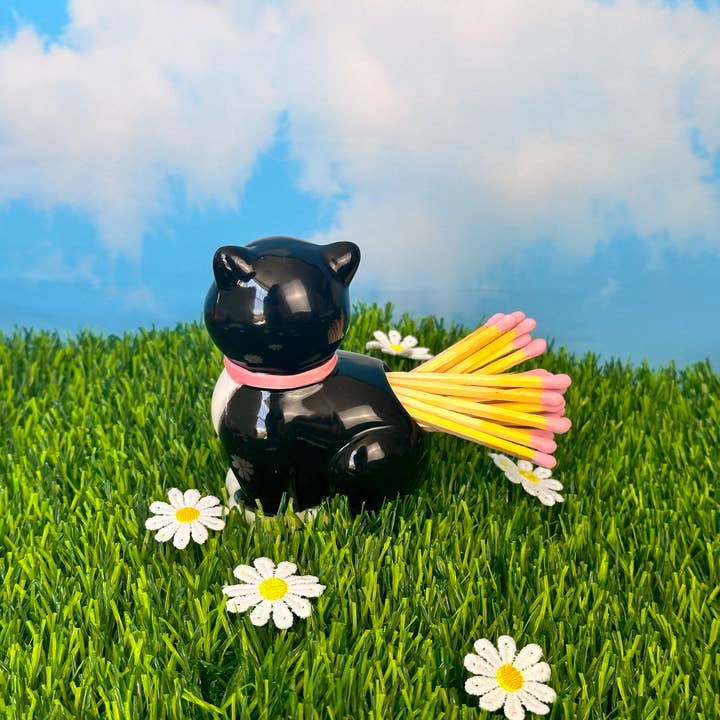 Kitty Match Striker With Matches - Tuxedo