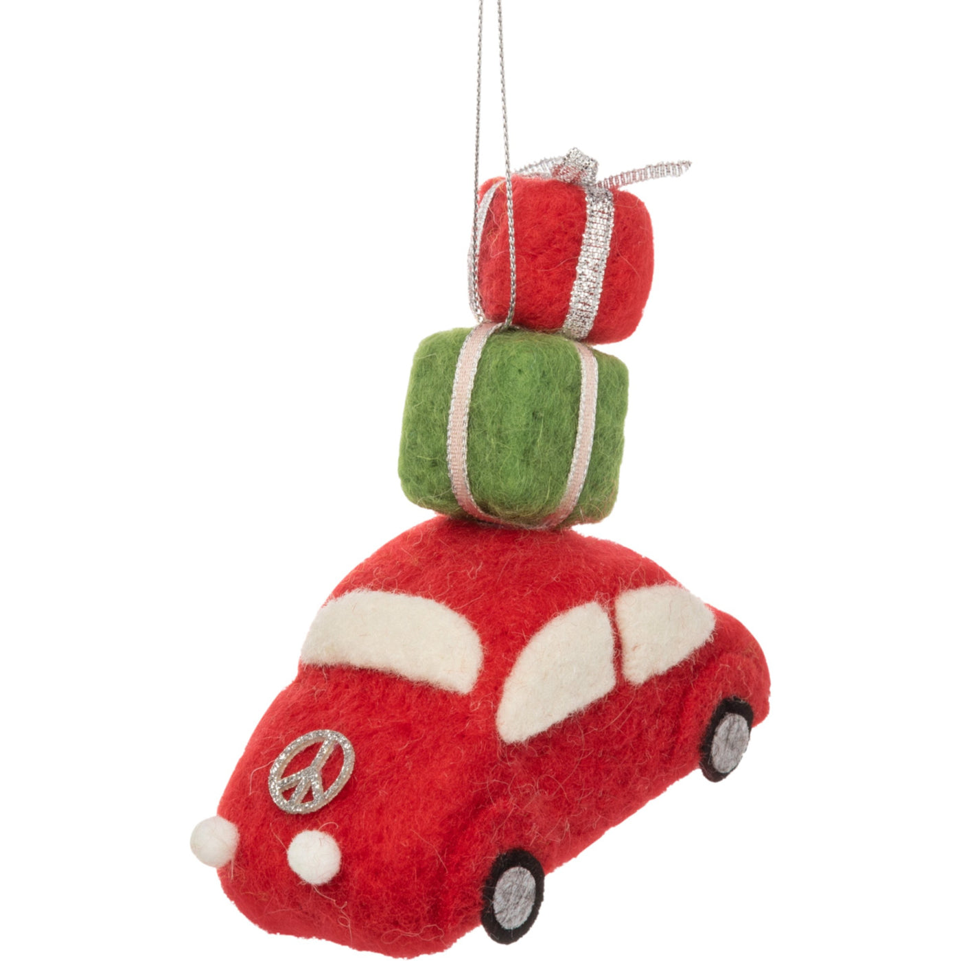 Volkswagen Bug Car With Gifts Felt Ornament