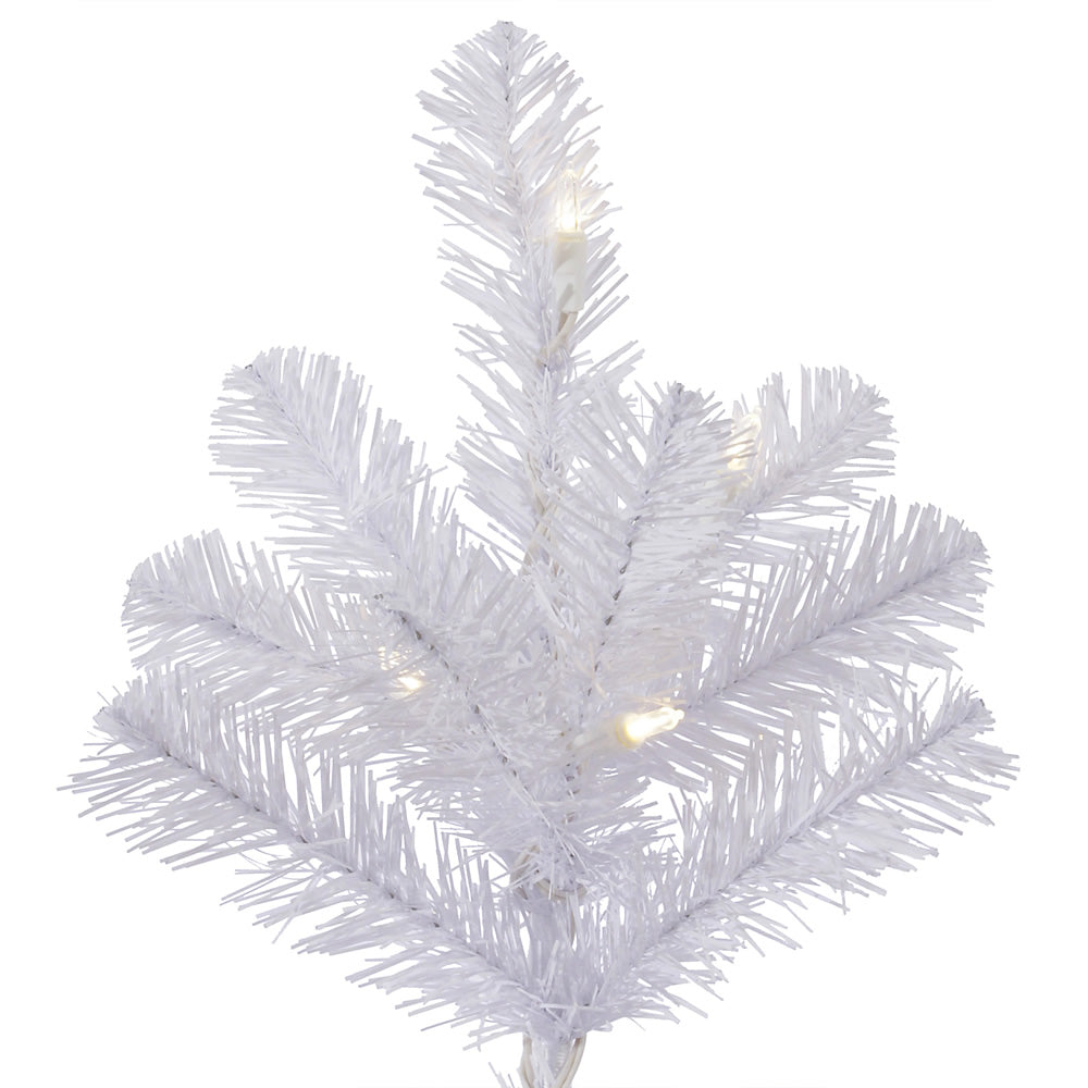 Crystal White Slim Pine Tree - 8.5' x 46" Pre-Lit with 650 Warm White Single Mold LED Lights