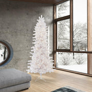 Crystal White Slim Pine Tree - 7.5' x 42" Pre-lit with 500 Warm White Single Mold LED Lights