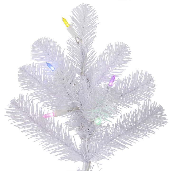 Crystal White Slim Pine Tree - 7.5' x 42" Pre-lit with 500 Multi-Colored Italian Style LED Lights
