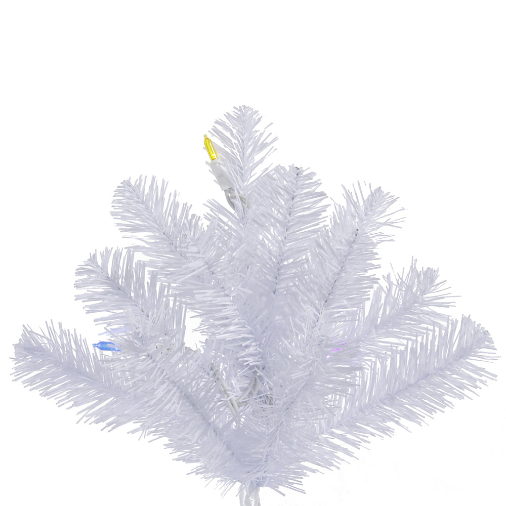 Crystal White Full Pine Tree - 4.5' x 37" Pre-lit with 300 Multi-Colored Italian Style LED Lights