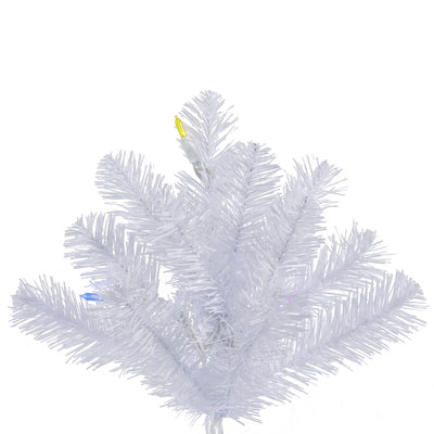 Crystal White Full Pine Tree - 4.5' x 37" Pre-lit with 300 Multi-Colored Italian Style LED Lights