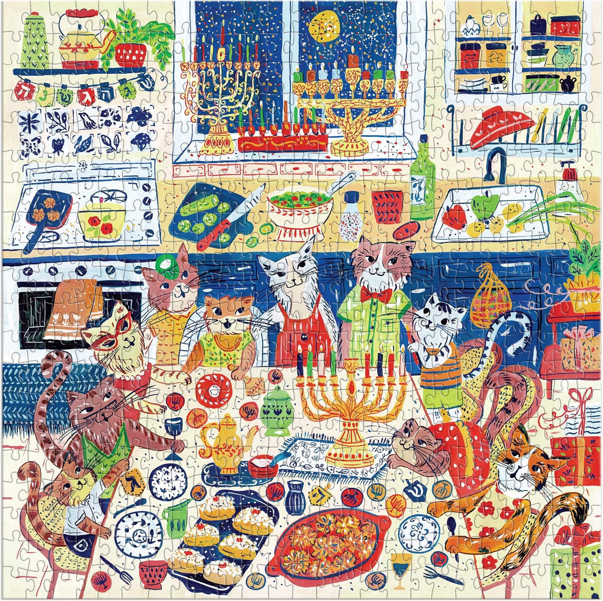 Happy Hanukcats 500 Piece Puzzle