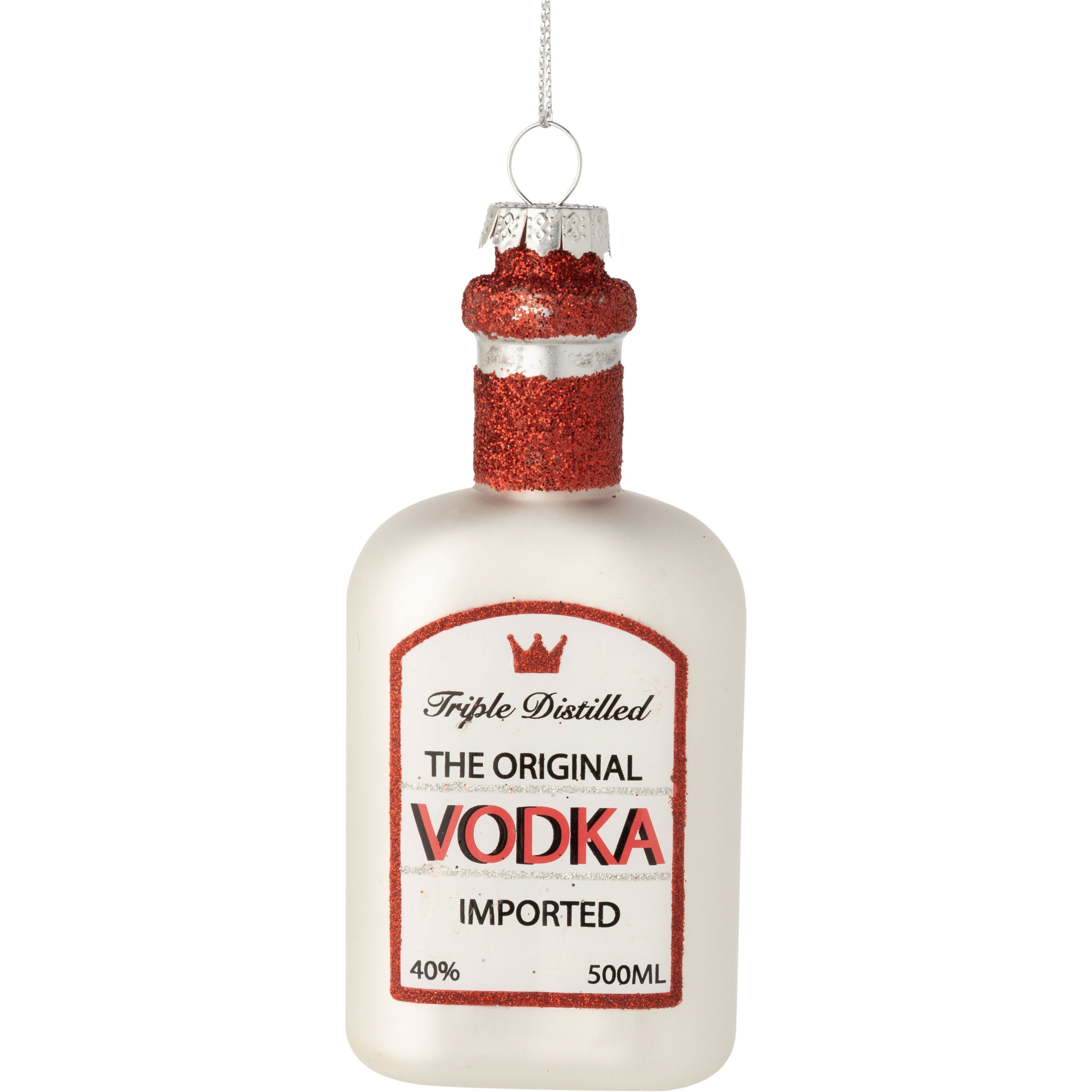 Vodka Bottle Glass Ornament
