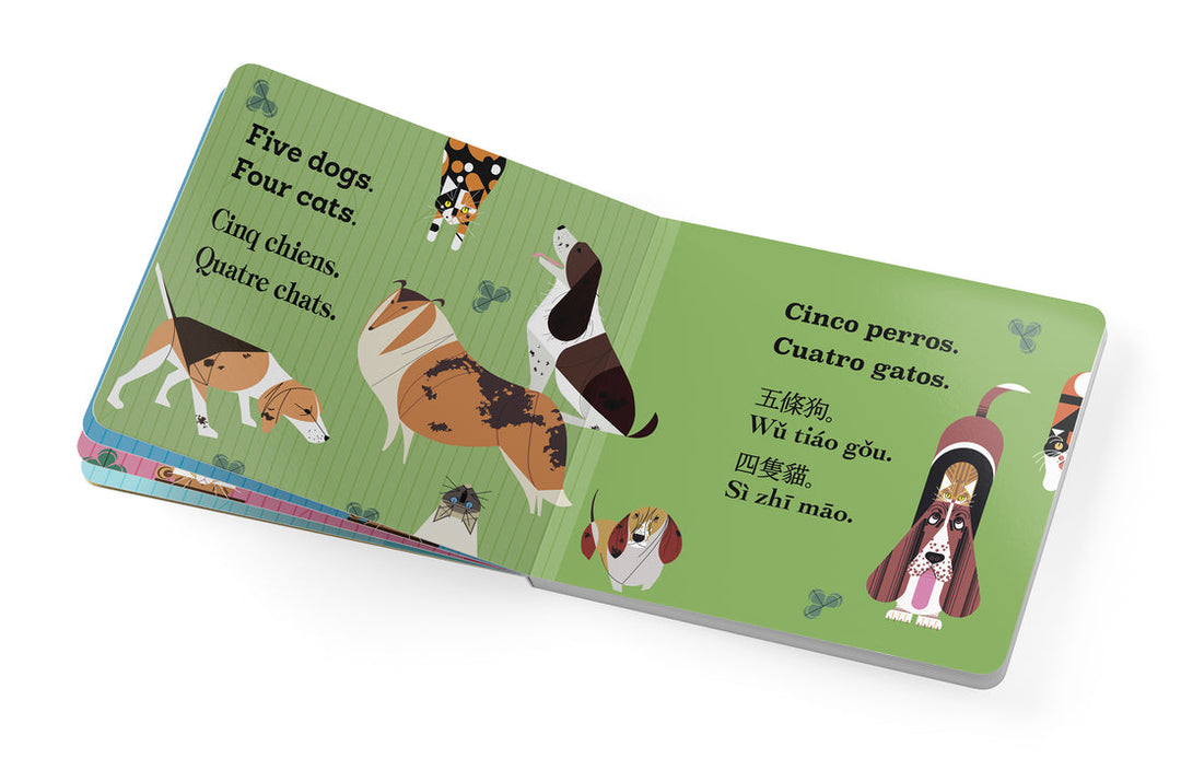 Charley Harper's Cats And Dogs: A Multilingual Counting Book