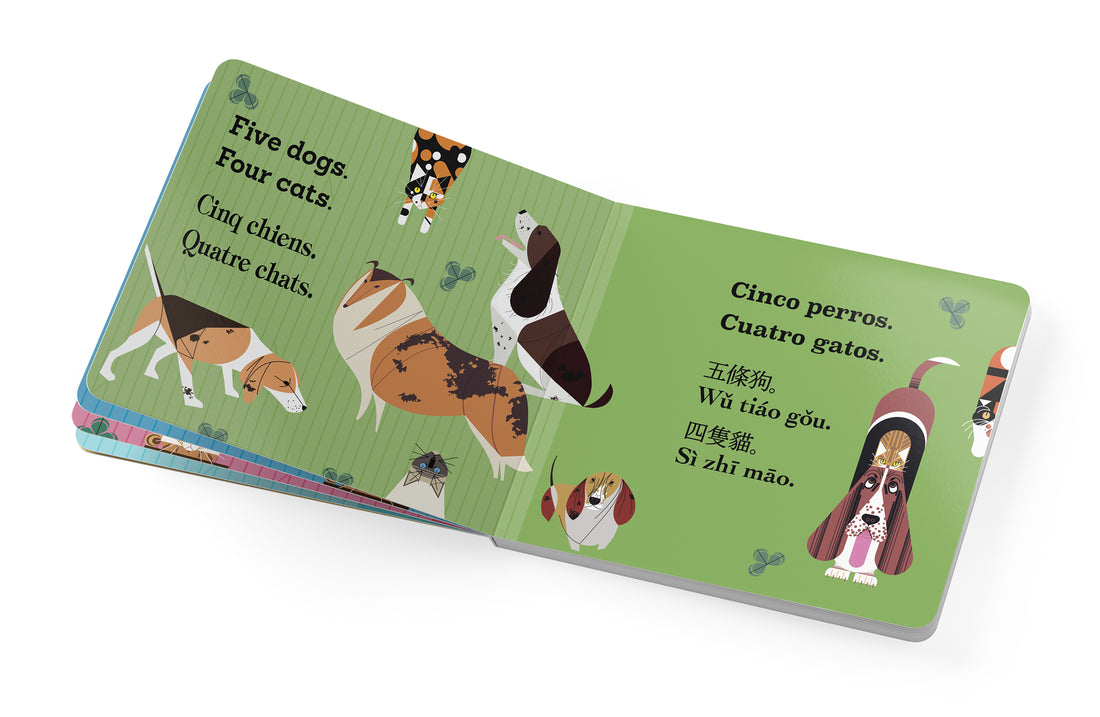 Charley Harper's Cats And Dogs: A Multilingual Counting Book