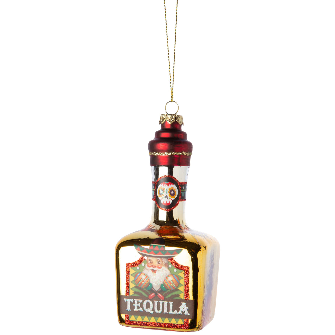 Tequila Bottle Glass Ornament