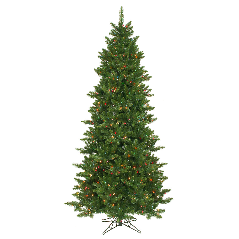 Camdon Slim Fir Tree - 7.5' x 45" Pre-lit With 700 Dura-lit LED Italian Multi-Colored Lights