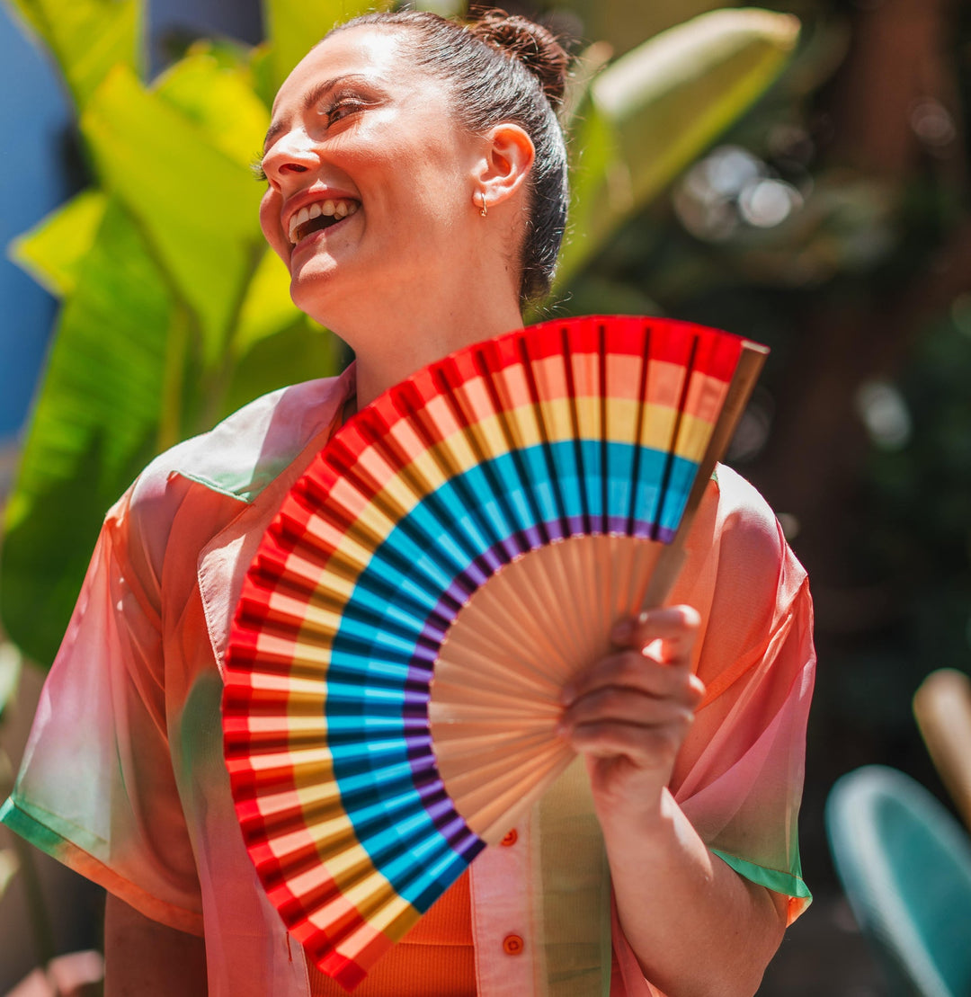 Rainbow Hand Fan