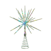 RGB LED Silver Glitter Starburst Tree Topper