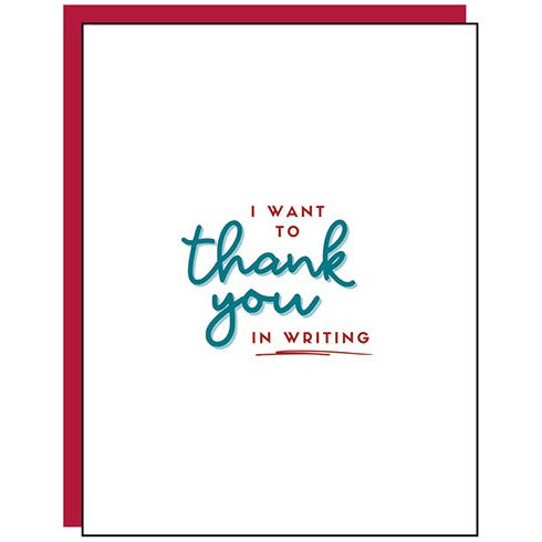 Thank You In Writing Greeting Card