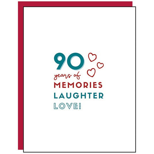 90 Years Of Memories Birthday Card