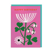 Pink Floral Birthday Card
