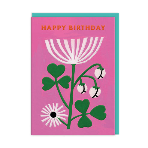 Pink Floral Birthday Card