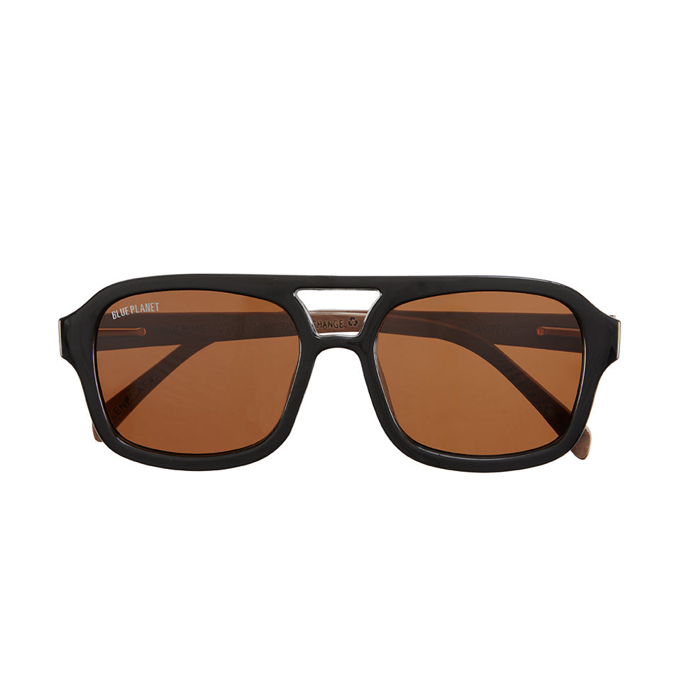 Ari Polarized Sunglasses - Onyx / Walnut Wood / Brown