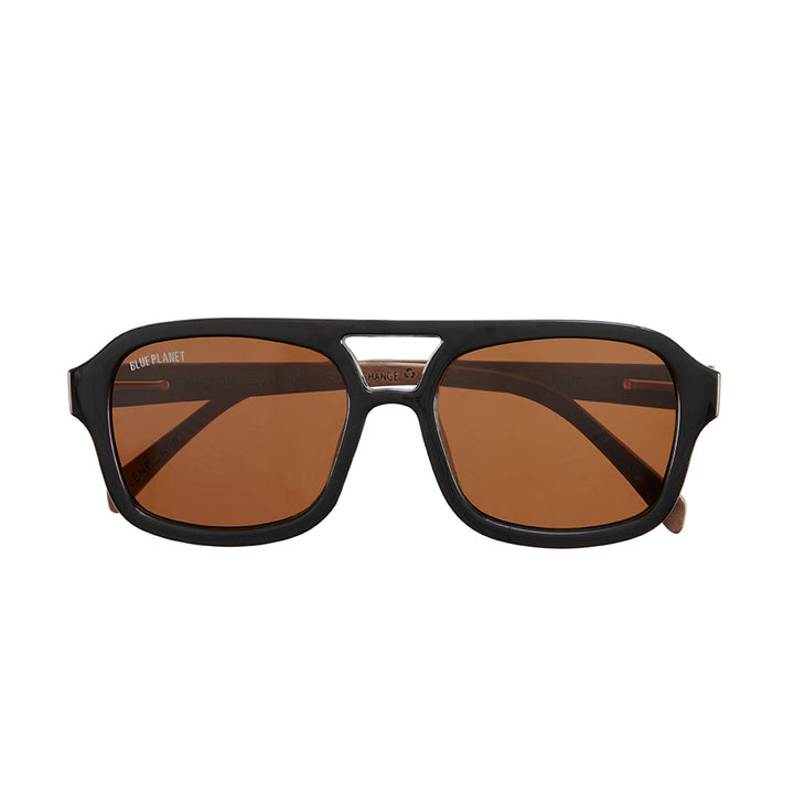 Ari Polarized Sunglasses - Onyx / Walnut Wood / Brown