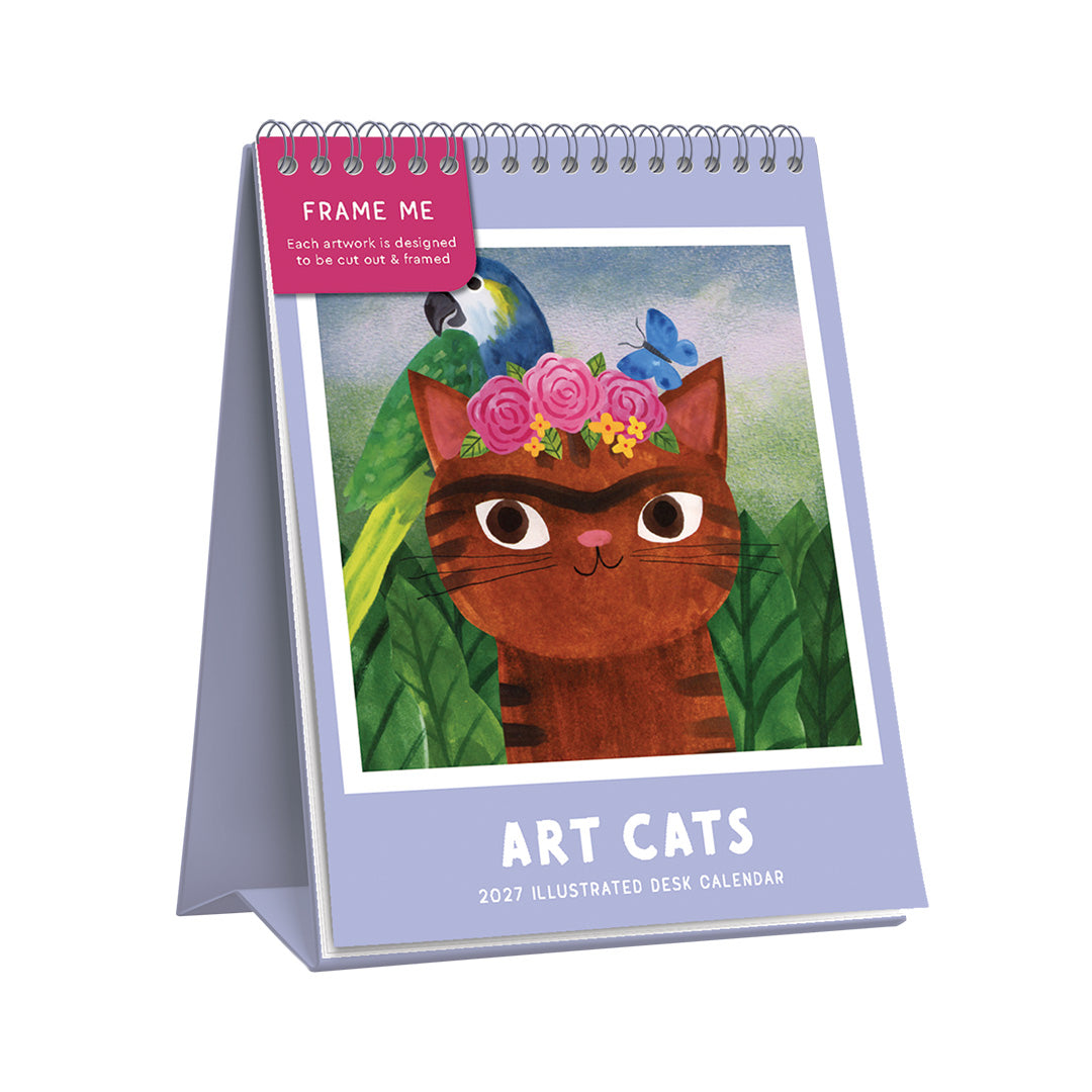 Art Cats Desk Calendar 2027