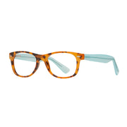 Avery Smoke Lens Reading Glasses - Honey Tortoise & Turquoise