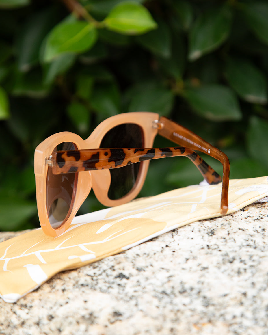 Acacia Polarized Sunglasses - Milky Beige / Honey Tortoise