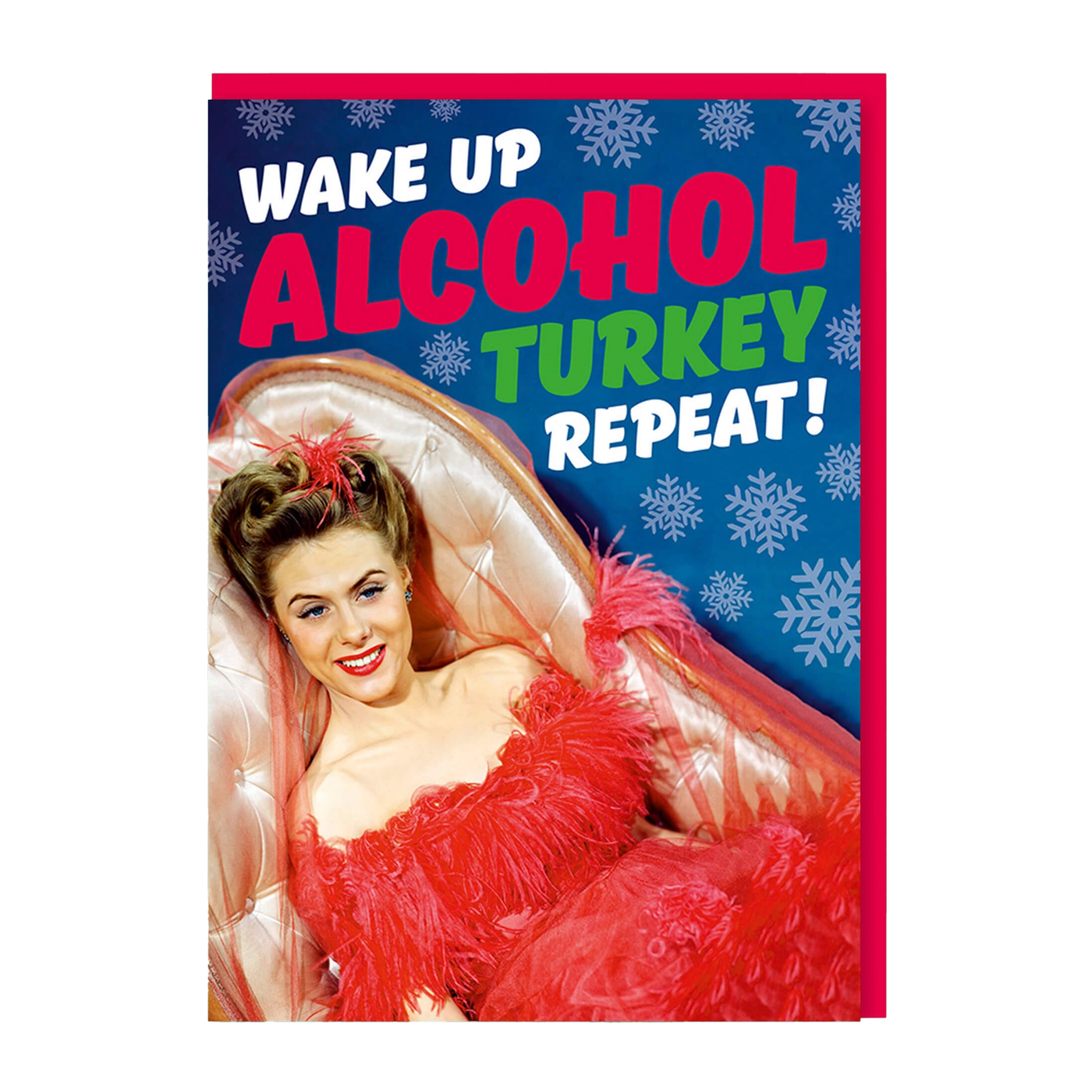 Wake Up Alcohol Turkey Repeat Holiday Card