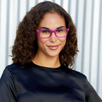 Anza Reading Glasses - Purple/Walnut
