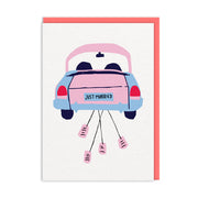 Just Married Car Greeting Card
