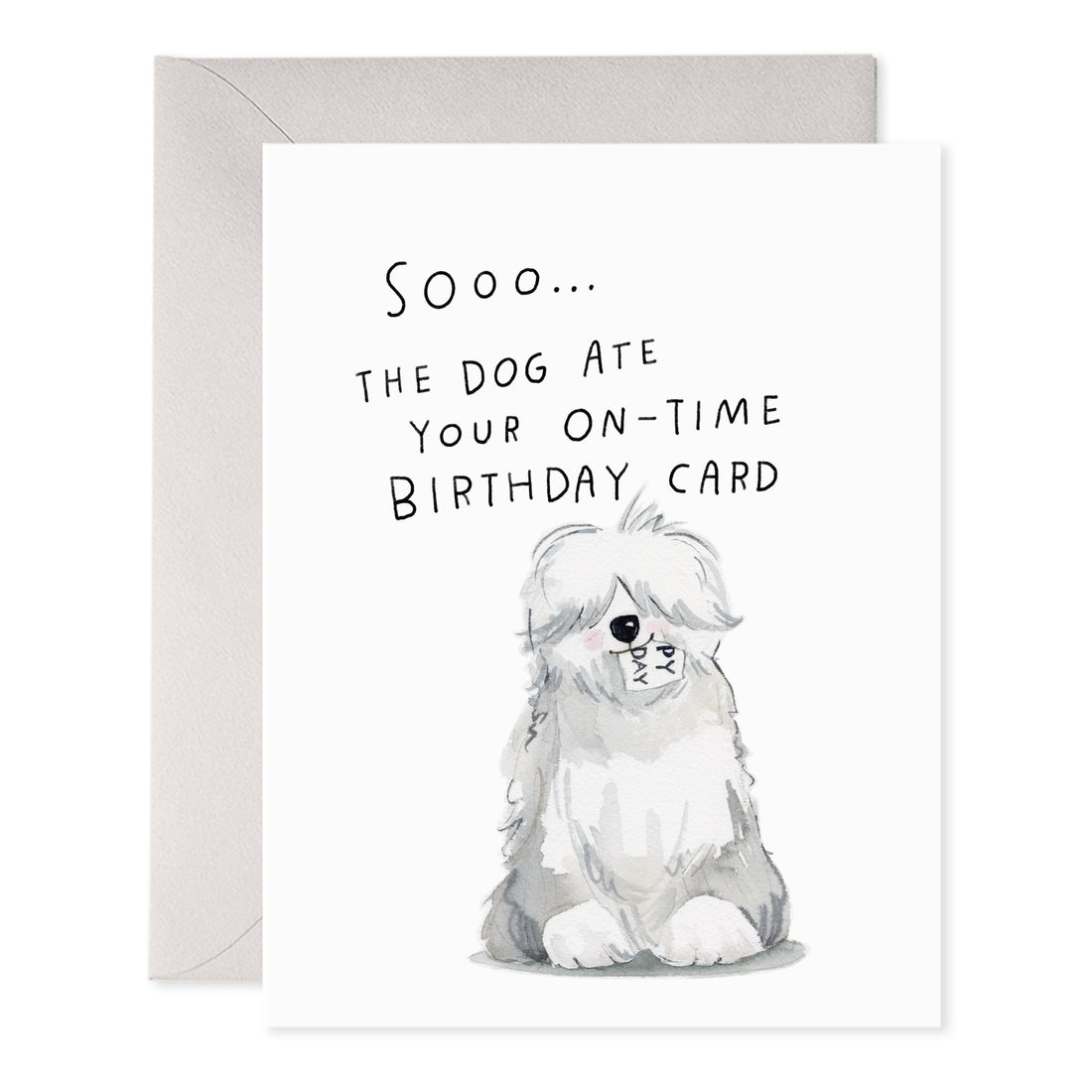Sheepdog Belated Birthday Card