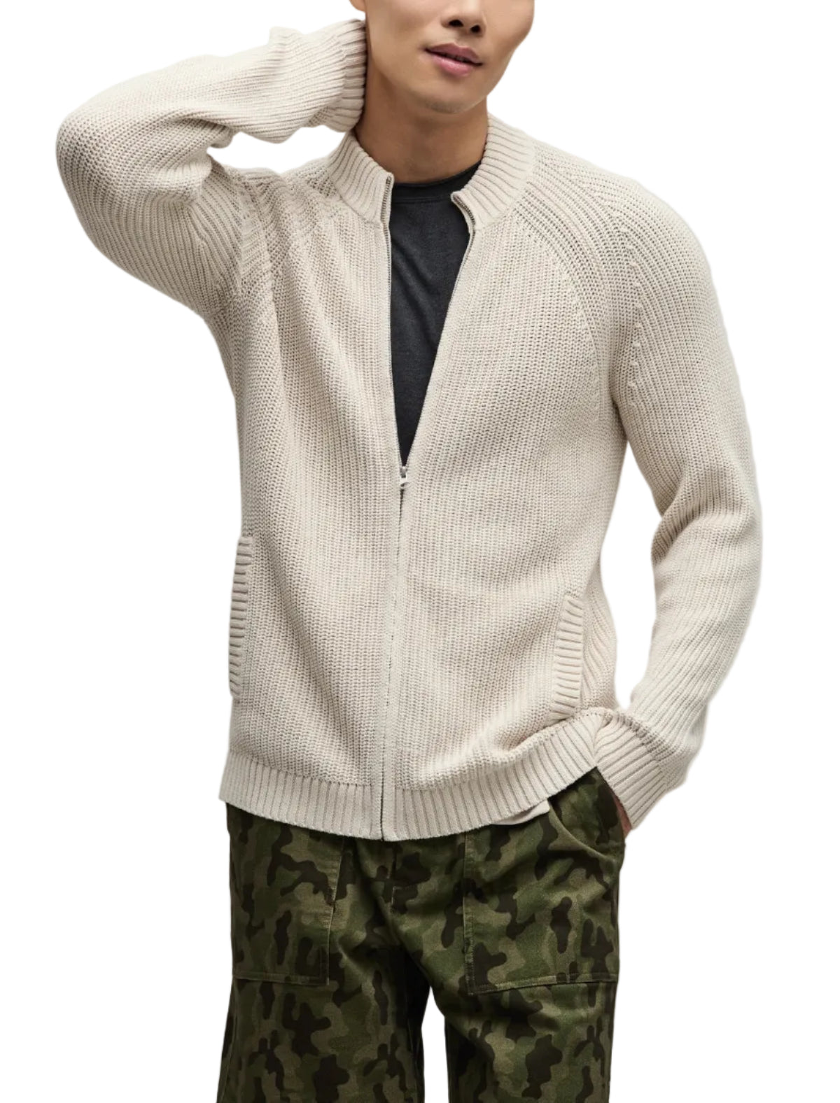 Sunbleach Men's Zip Up Cardigan - Sand Dune