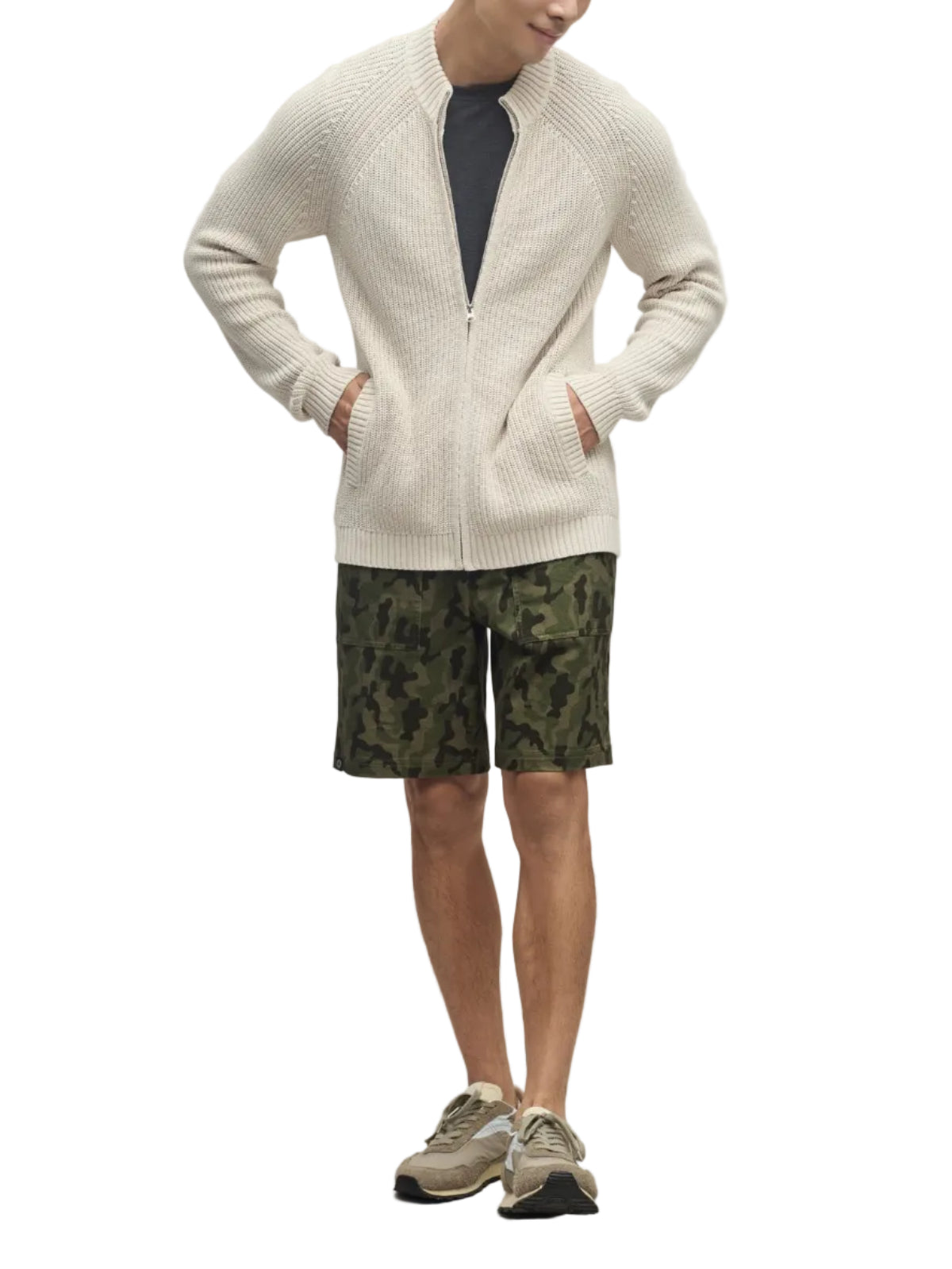 Sunbleach Men's Zip Up Cardigan - Sand Dune