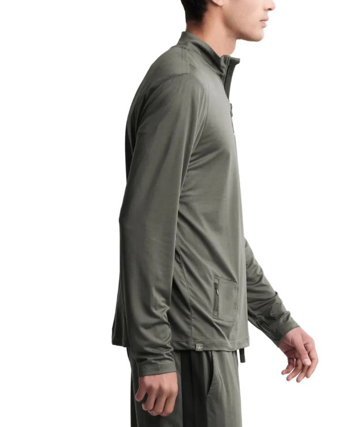 Malibu Collection® Men's Butterchic 1/2 Zip Pullover - Dark Moss