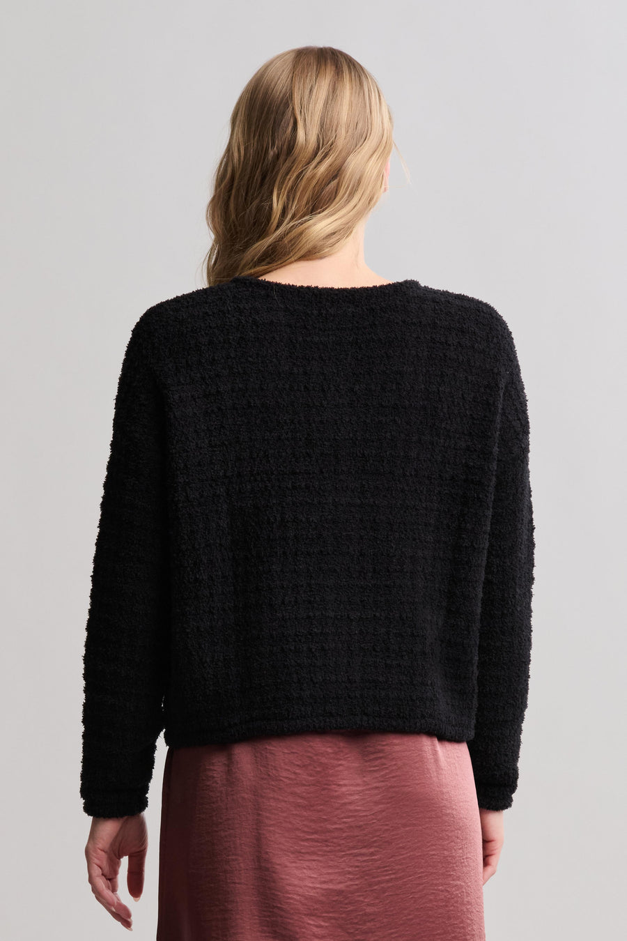 CozyChic® Textured Button Front Cardigan - Black