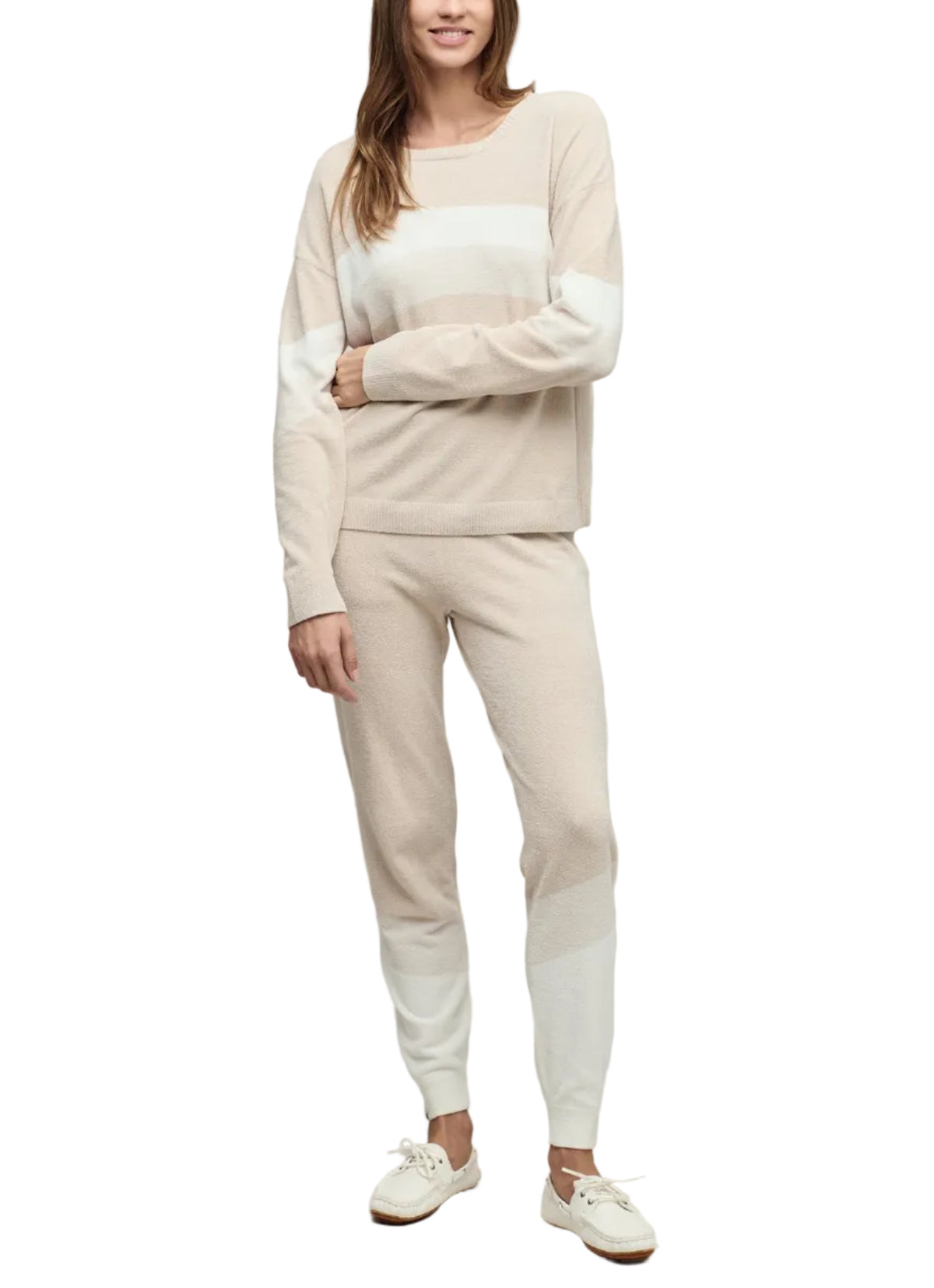 CozyChic Ultra Lite® Wavy Colorblock Pullover - Stone Multi