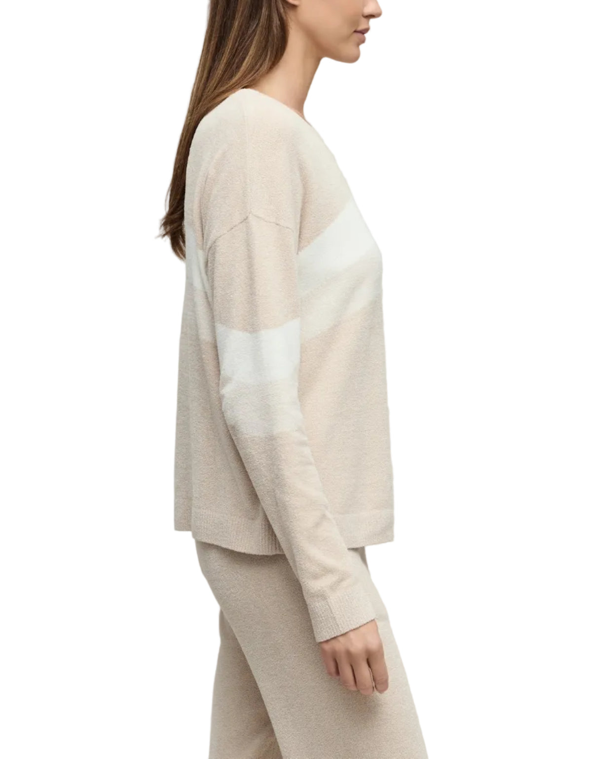 CozyChic Ultra Lite® Wavy Colorblock Pullover - Stone Multi
