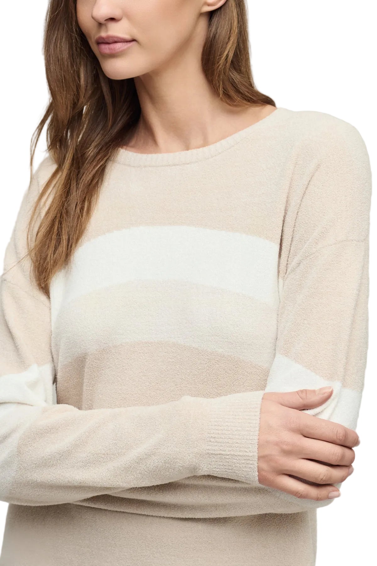 CozyChic Ultra Lite® Wavy Colorblock Pullover - Stone Multi