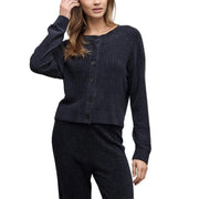 CozyChic Ultra Lite® Textured Rib Cardigan - Black