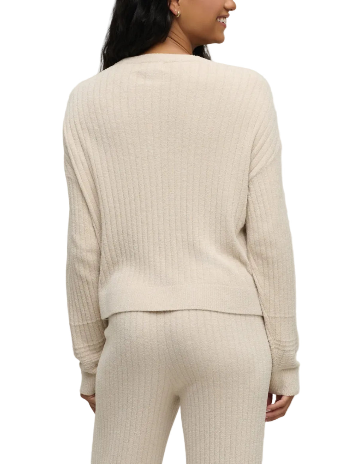 CozyChic Ultra Lite® Textured Rib Cardigan - Stone