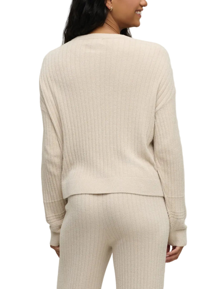CozyChic Ultra Lite® Textured Rib Cardigan - Stone