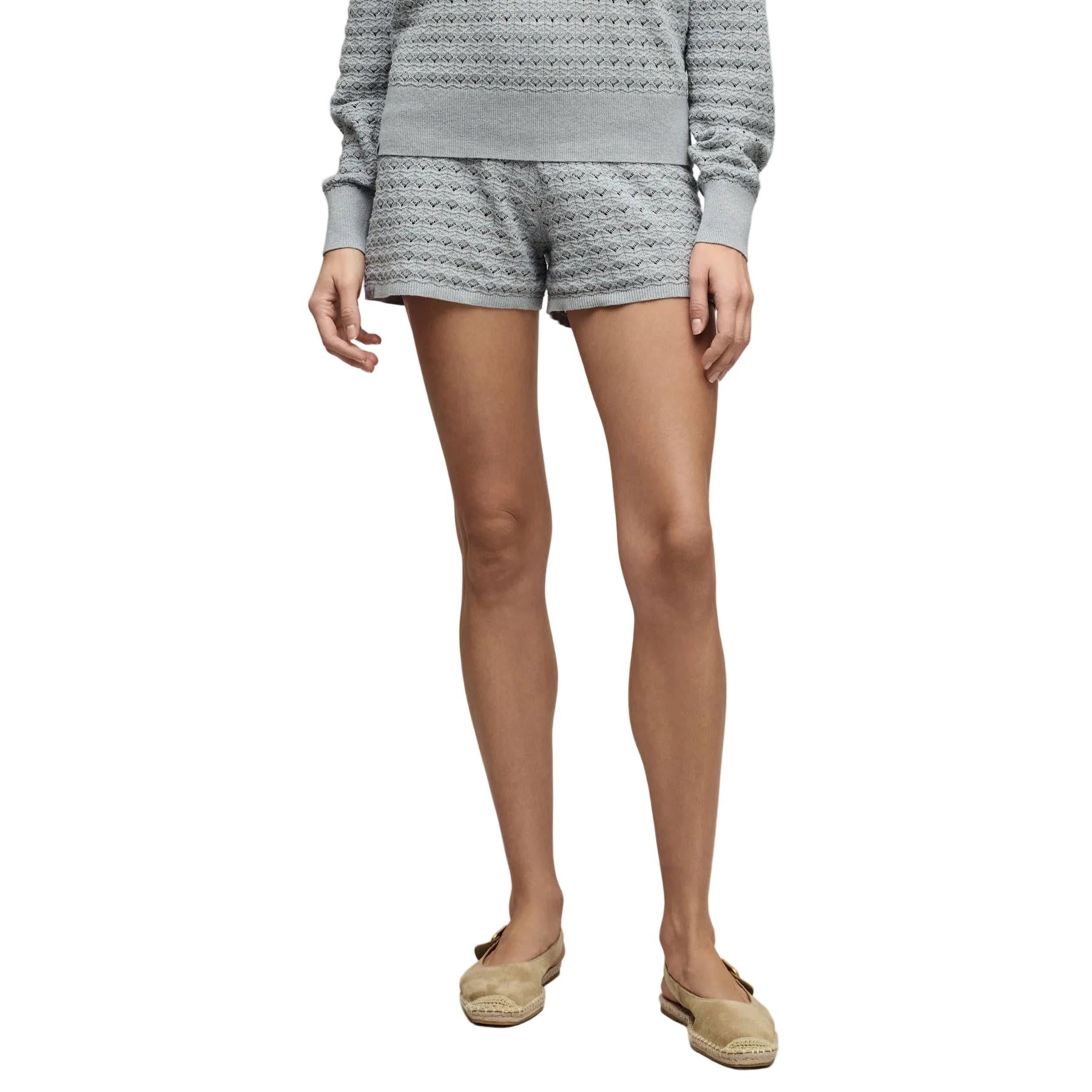 Heathered Cotton Tulip Pointelle Short - Frost