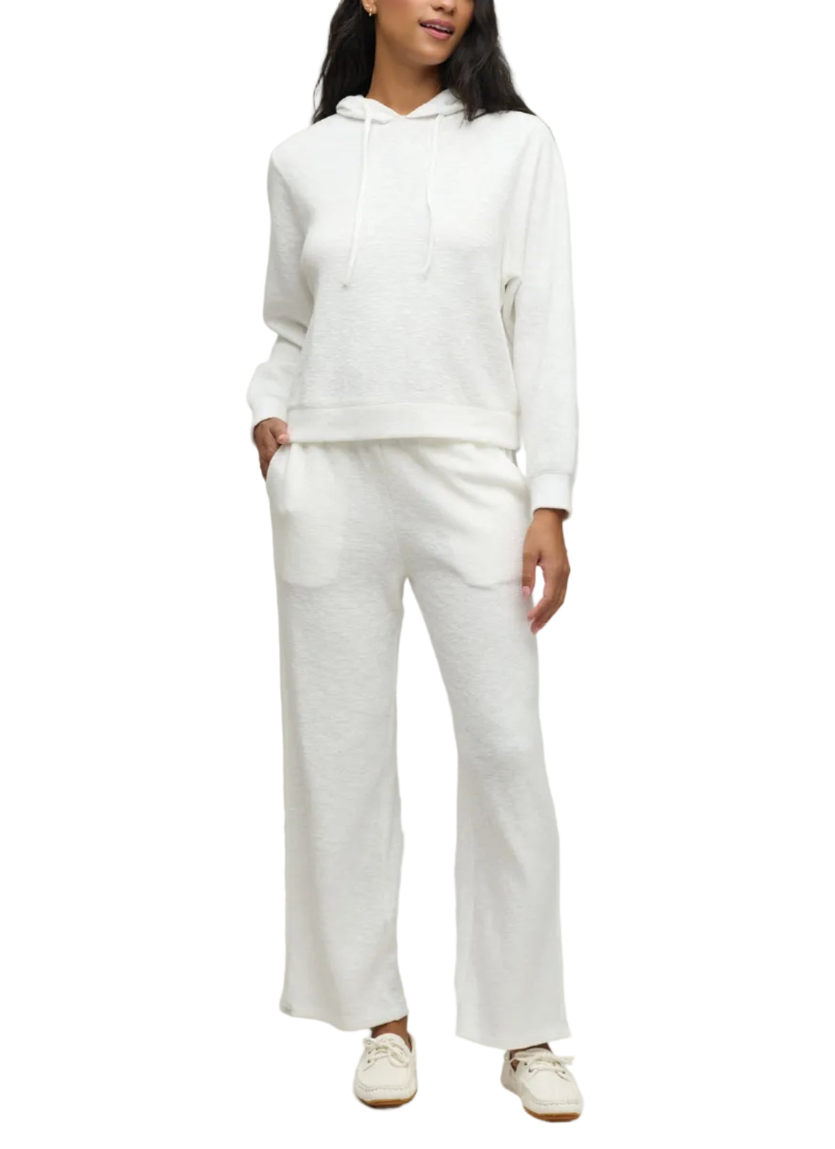 Slub Double Knit Seamed Hoodie - Pearl