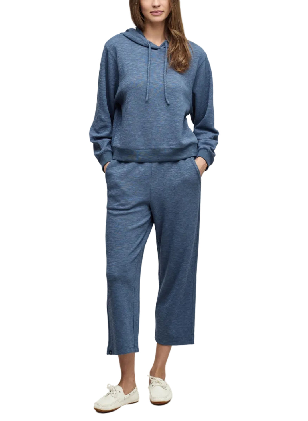 Slub Double Knit Seamed Hoodie - Indigo
