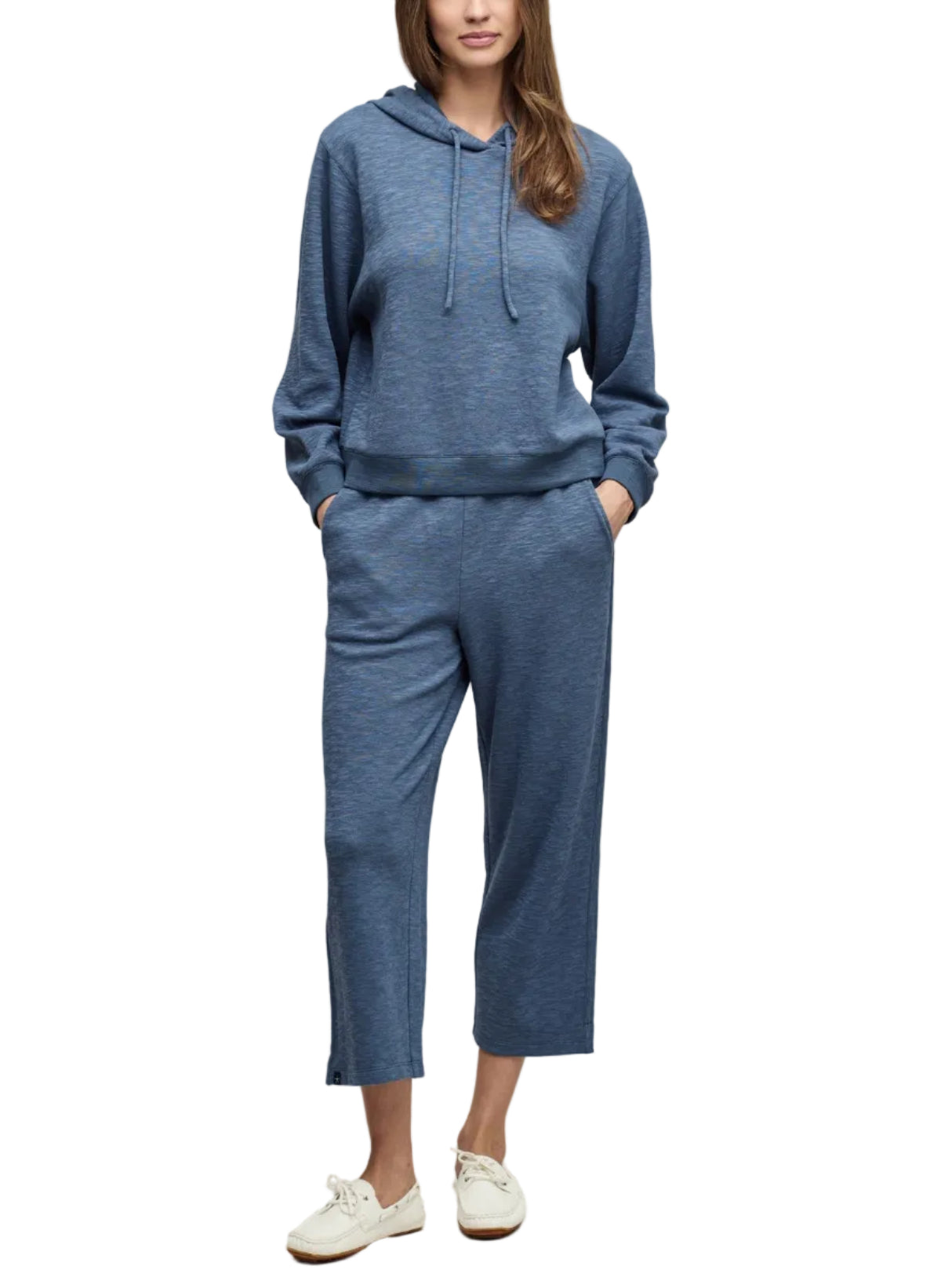 Slub Double Knit Seamed Hoodie - Indigo